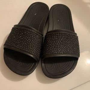 Crocs Sloane Embellished Slides Size 10